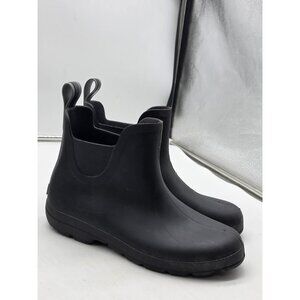 totes Everywear Boots Womens Size 8 Black Waterproof Rain Chelsea Rubber Ankle